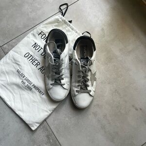 Golden Goose White and Gray Sneakers